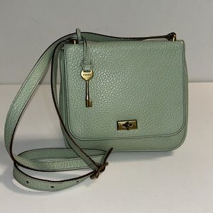 Fossil sea foam pebbled leather crossbody bag